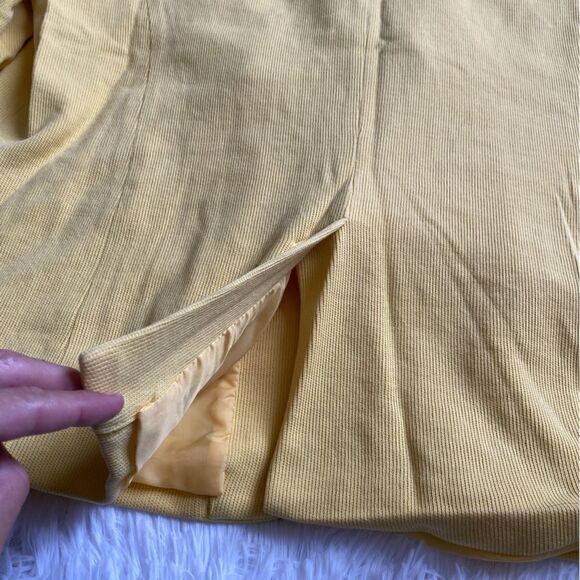 Talbots Blazer Jacket Lined Yellow Button Front Cotton Women’s Size 16W Office - Picture 6 of 15